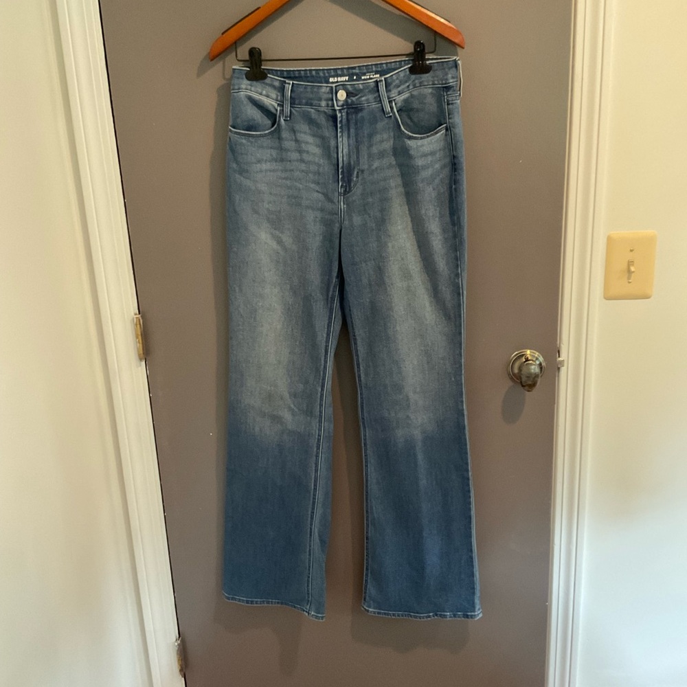 Old Navy Mid Blue High-Rise Wow Flare Jeans